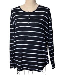 CHASER Henley striped thermal shirt Sz‎ S